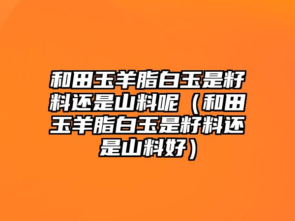 和田玉羊脂白玉是籽料還是山料呢（和田玉羊脂白玉是籽料還是山料好）