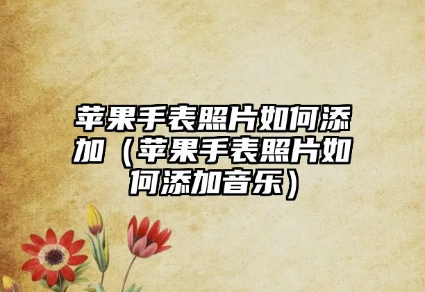 蘋果手表照片如何添加（蘋果手表照片如何添加音樂）