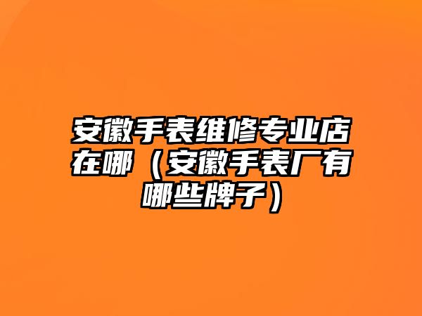 安徽手表維修專業店在哪（安徽手表廠有哪些牌子）