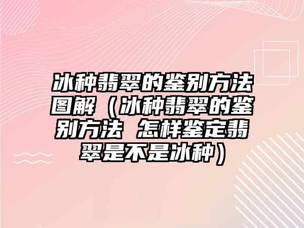 冰種翡翠的鑒別方法圖解（冰種翡翠的鑒別方法 怎樣鑒定翡翠是不是冰種）