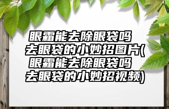 眼霜能去除眼袋嗎 去眼袋的小妙招圖片(眼霜能去除眼袋嗎 去眼袋的小妙招視頻)