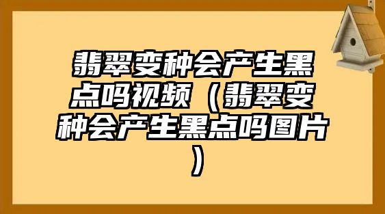 翡翠變種會產生黑點嗎視頻（翡翠變種會產生黑點嗎圖片）