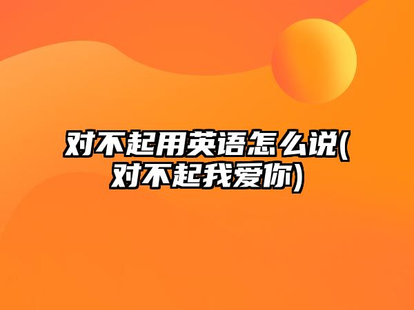 對不起用英語怎么說(對不起我愛你)