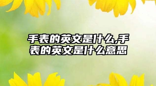 手表的英文是什么,手表的英文是什么意思