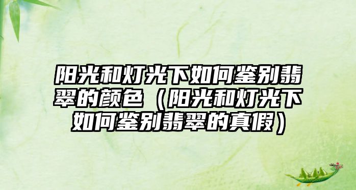 陽光和燈光下如何鑒別翡翠的顏色（陽光和燈光下如何鑒別翡翠的真假）