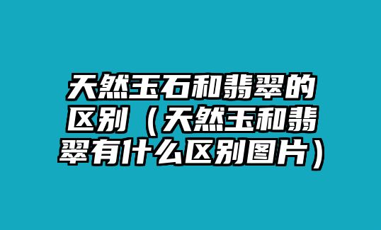 天然玉石和翡翠的區(qū)別（天然玉和翡翠有什么區(qū)別圖片）