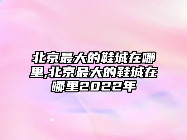 北京最大的鞋城在哪里,北京最大的鞋城在哪里2022年