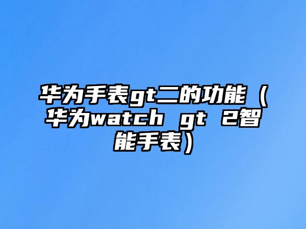 華為手表gt二的功能（華為watch gt 2智能手表）