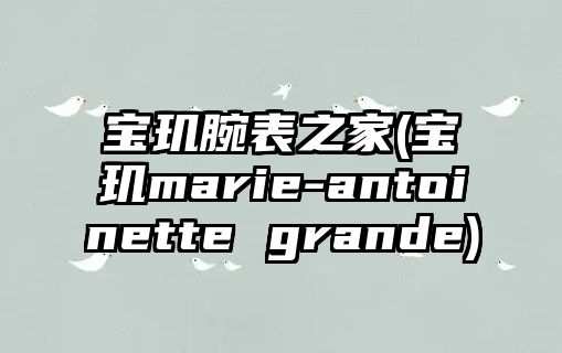 寶璣腕表之家(寶璣marie-antoinette grande)