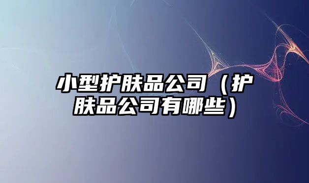 小型護膚品公司（護膚品公司有哪些）