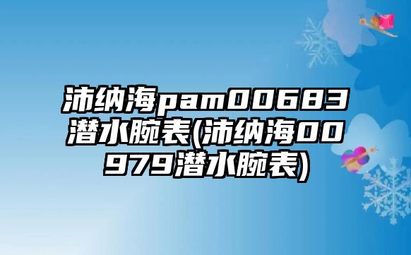 沛納海pam00683潛水腕表(沛納海00979潛水腕表)