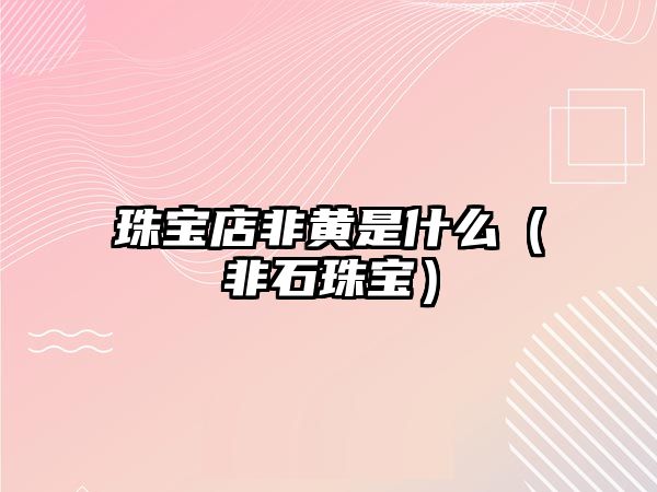 珠寶店非黃是什么（非石珠寶）