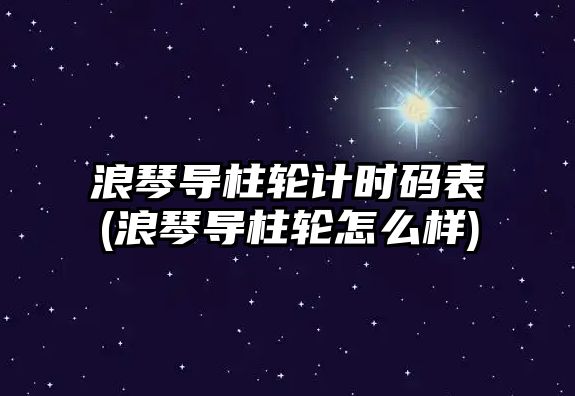 浪琴導柱輪計時碼表(浪琴導柱輪怎么樣)