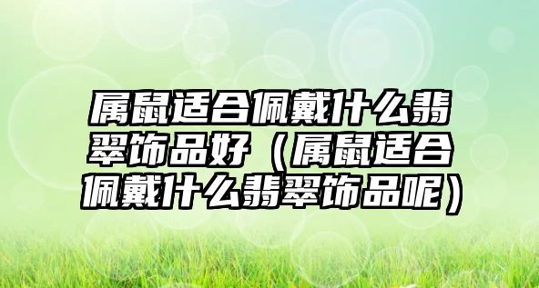 屬鼠適合佩戴什么翡翠飾品好（屬鼠適合佩戴什么翡翠飾品呢）