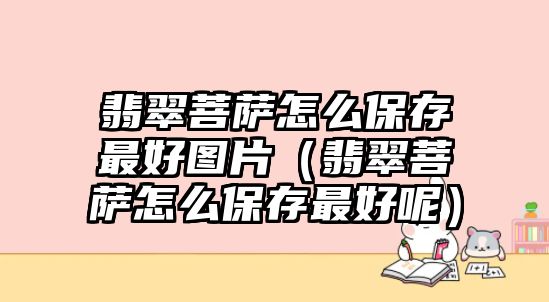 翡翠菩薩怎么保存最好圖片（翡翠菩薩怎么保存最好呢）