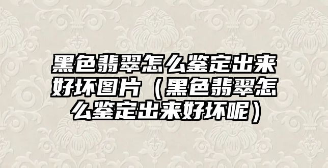 黑色翡翠怎么鑒定出來好壞圖片（黑色翡翠怎么鑒定出來好壞呢）