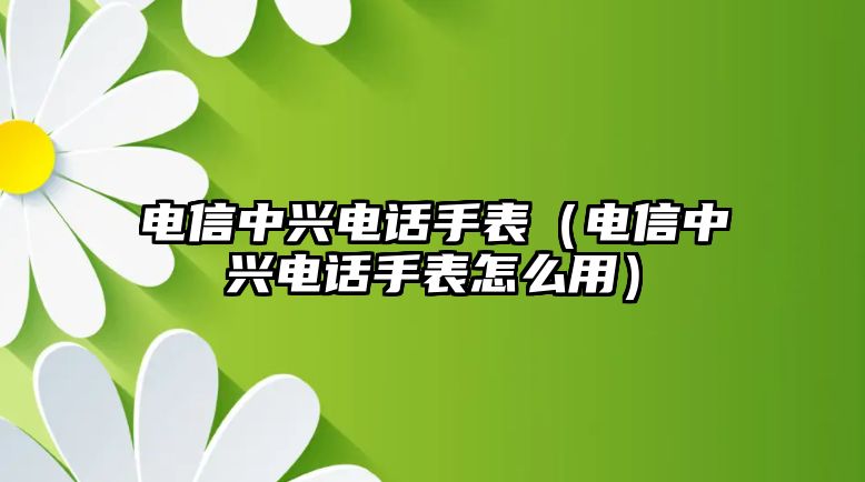 電信中興電話手表（電信中興電話手表怎么用）