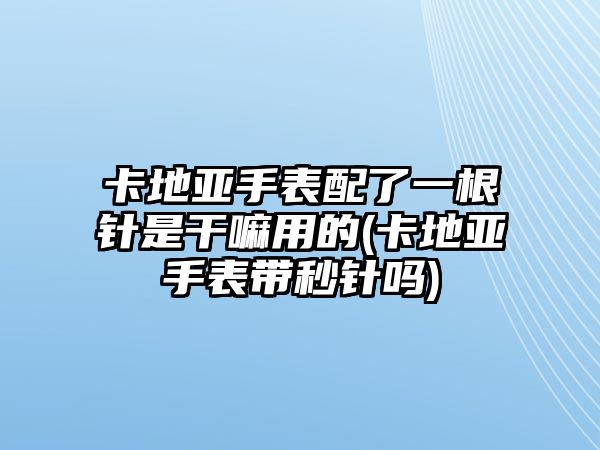 卡地亞手表配了一根針是干嘛用的(卡地亞手表帶秒針嗎)