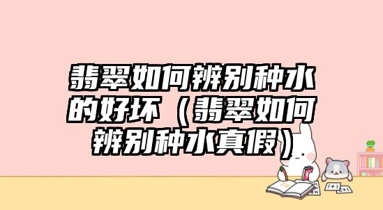 翡翠如何辨別種水的好壞（翡翠如何辨別種水真假）