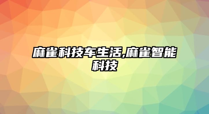 麻雀科技車生活,麻雀智能科技