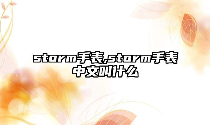 storm手表,storm手表中文叫什么