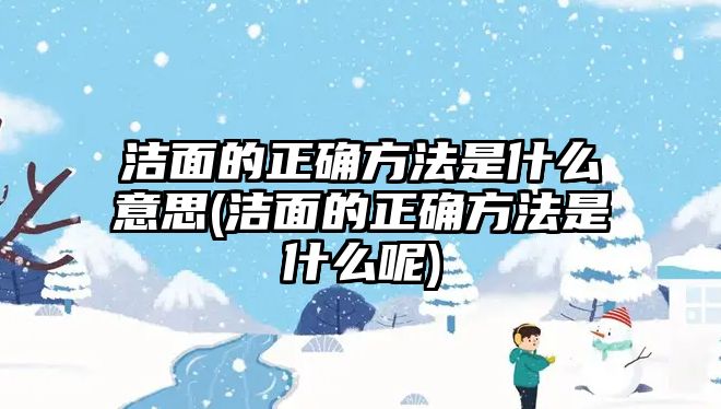 潔面的正確方法是什么意思(潔面的正確方法是什么呢)