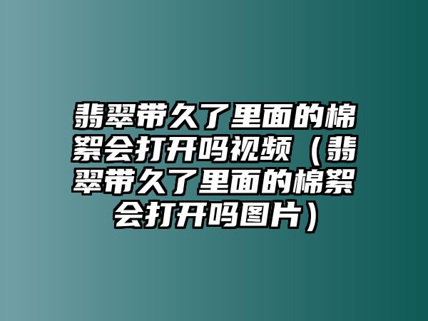 翡翠帶久了里面的棉絮會打開嗎視頻（翡翠帶久了里面的棉絮會打開嗎圖片）