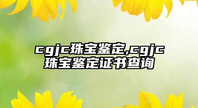 cgjc珠寶鑒定,cgjc珠寶鑒定證書查詢