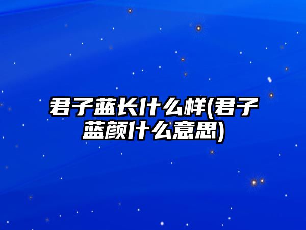 君子藍長什么樣(君子藍顏什么意思)