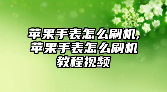 蘋果手表怎么刷機,蘋果手表怎么刷機教程視頻