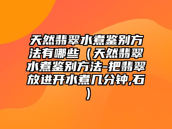 天然翡翠水煮鑒別方法有哪些（天然翡翠水煮鑒別方法-把翡翠放進(jìn)開水煮幾分鐘,石）