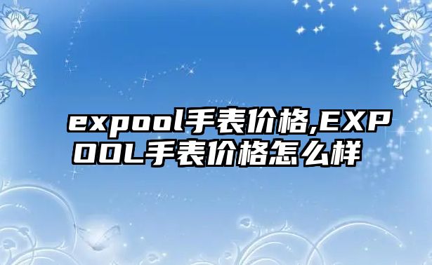 expool手表價(jià)格,EXPOOL手表價(jià)格怎么樣