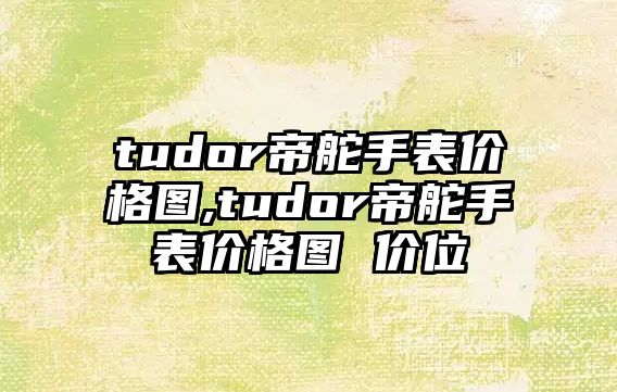 tudor帝舵手表價格圖,tudor帝舵手表價格圖 價位