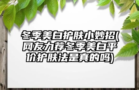 冬季美白護膚小妙招(網友力薦冬季美白平價護膚法是真的嗎)