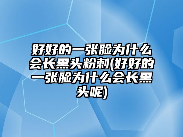 好好的一張臉為什么會長黑頭粉刺(好好的一張臉為什么會長黑頭呢)