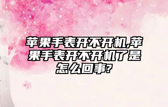 蘋果手表開不開機,蘋果手表開不開機了是怎么回事?