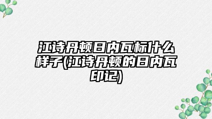 江詩丹頓日內瓦標什么樣子(江詩丹頓的日內瓦印記)