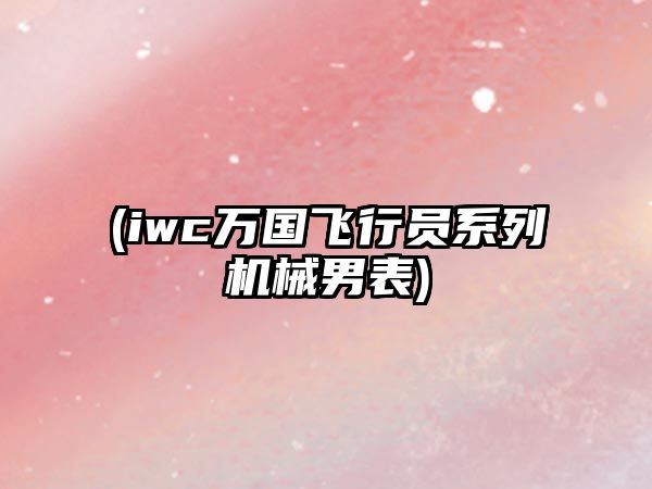 (iwc萬國飛行員系列機械男表)