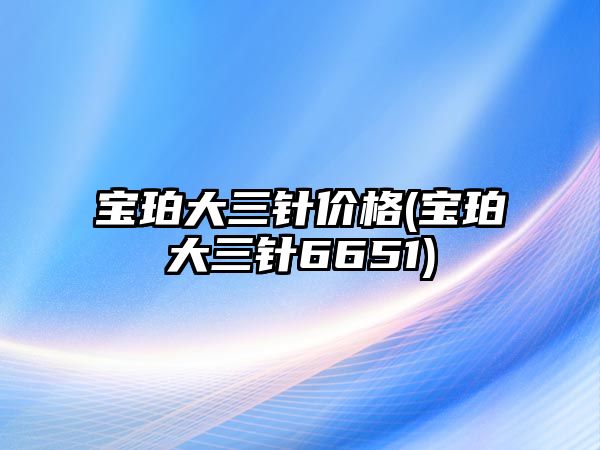 寶珀大三針價格(寶珀大三針6651)