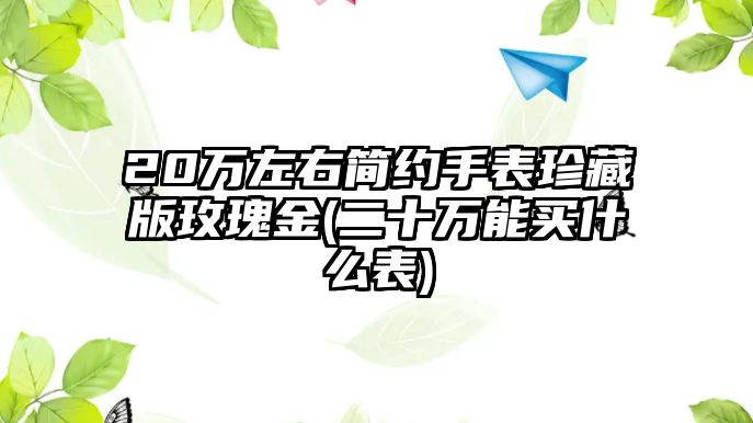 20萬左右簡約手表珍藏版玫瑰金(二十萬能買什么表)