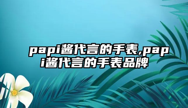 papi醬代言的手表,papi醬代言的手表品牌