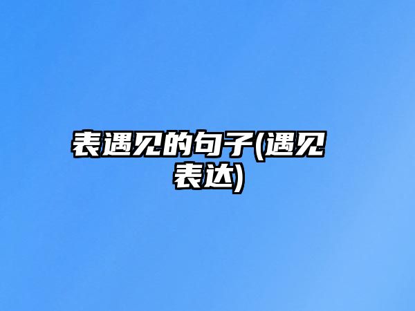 表遇見的句子(遇見 表達(dá))