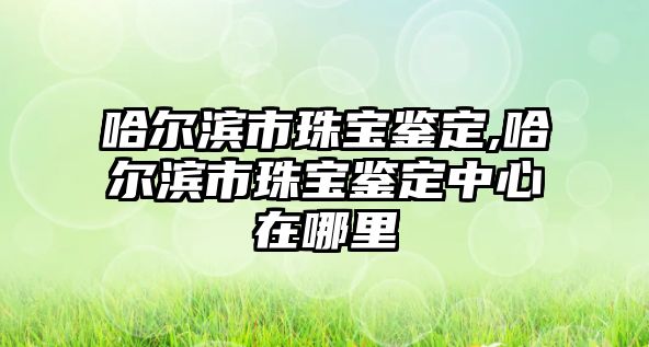 哈爾濱市珠寶鑒定,哈爾濱市珠寶鑒定中心在哪里