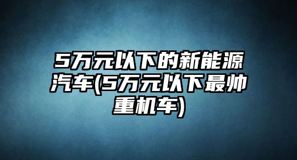 5萬元以下的新能源汽車(5萬元以下最帥重機車)