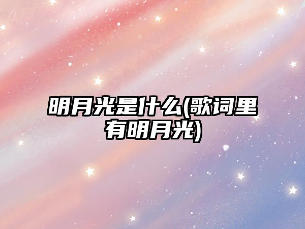 明月光是什么(歌詞里有明月光)