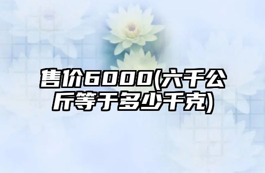 售價6000(六千公斤等于多少千克)