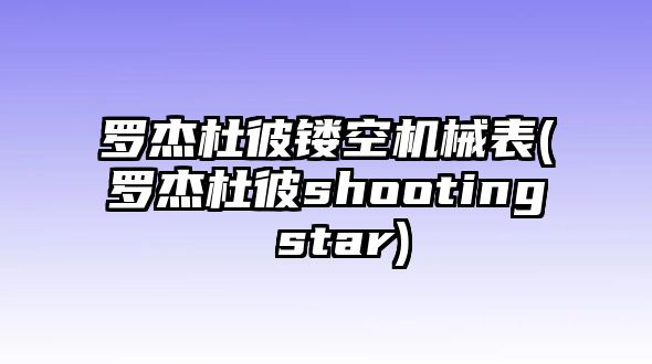 羅杰杜彼鏤空機(jī)械表(羅杰杜彼shooting star)