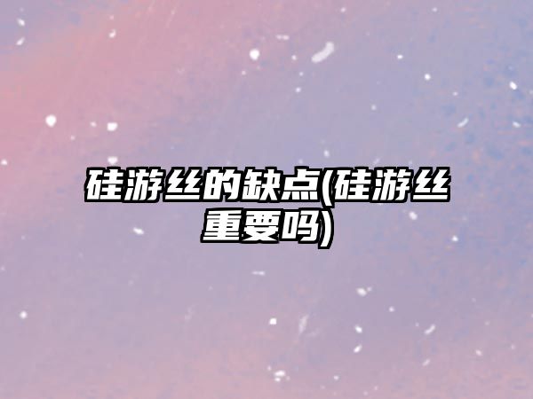 硅游絲的缺點(diǎn)(硅游絲重要嗎)