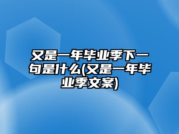 又是一年畢業季下一句是什么(又是一年畢業季文案)