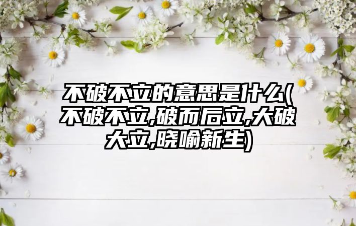 不破不立的意思是什么(不破不立,破而后立,大破大立,曉喻新生)